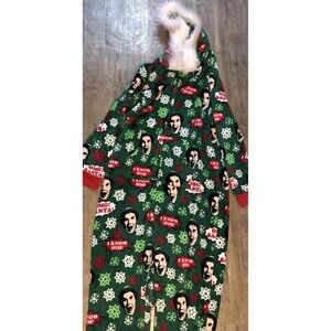 ELF One Piece Pajama Set Sleepwear Adult Unisex Size 2xl Fur Hood Zip Pockets